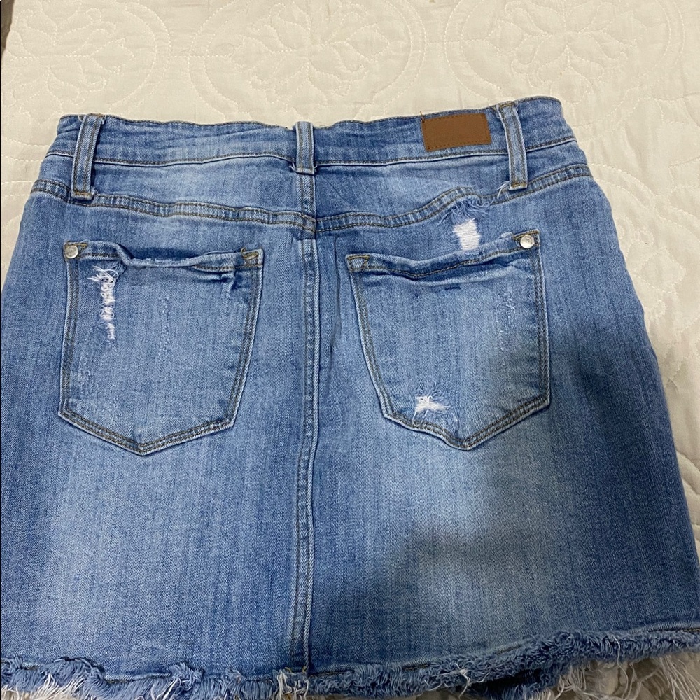 Judy Blue Denim Distressed Mini Skirt - Picture 5 of 10